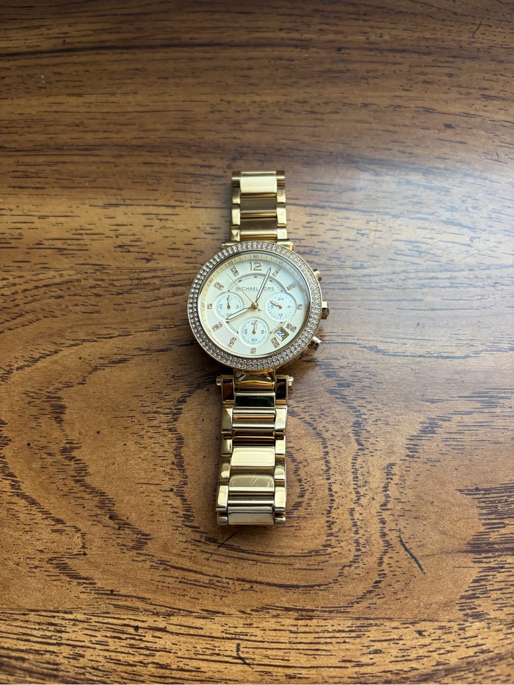 Michael Kors Gold-Tone Women's Crystal Accent Bracelet Watch